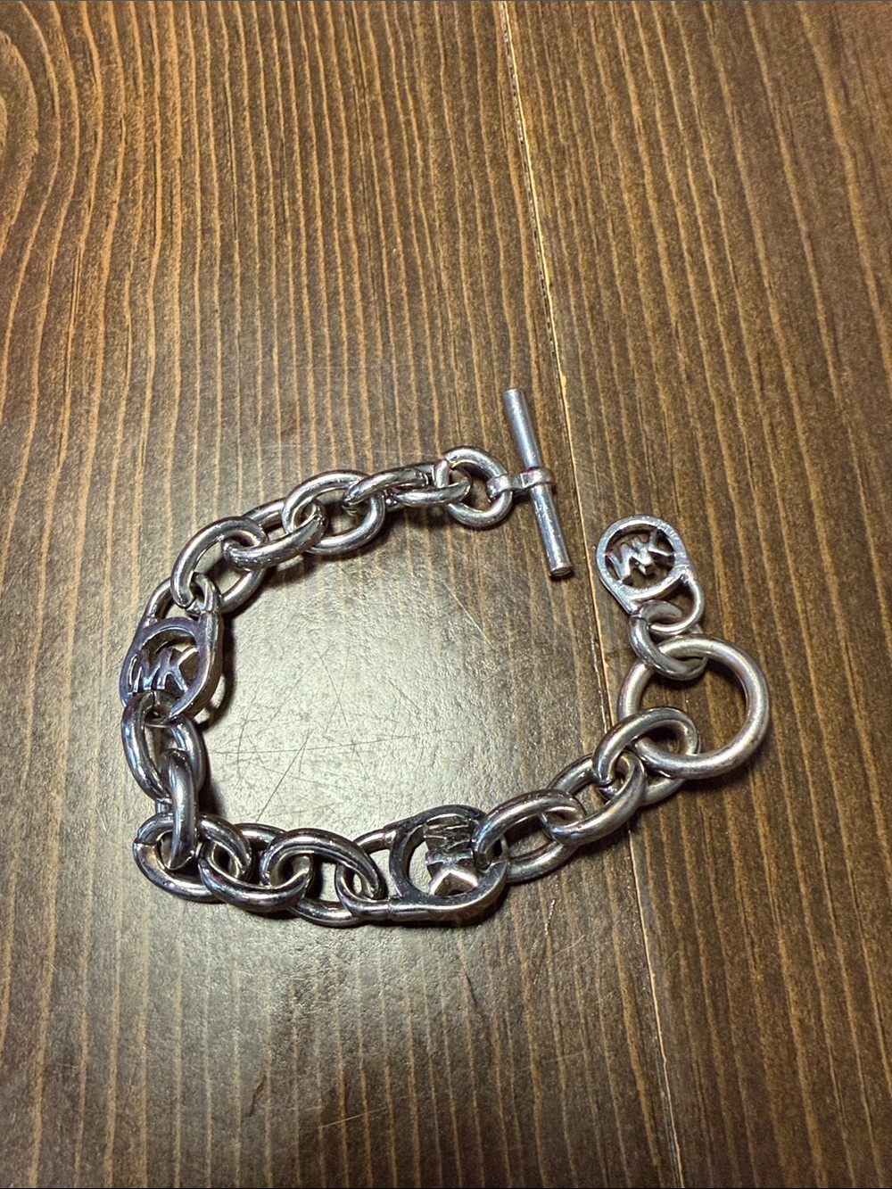 Michael Kors Silver Chain Bracelet with Logo Accents